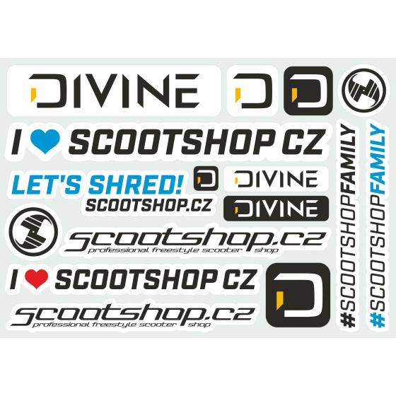 Arkusz naklejek Scootshop.cz X Divine L