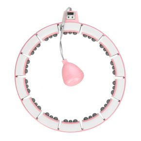 Hula-hoop do masażu Home FH06 z obciążnikami i licznikiem w kolorze różowym