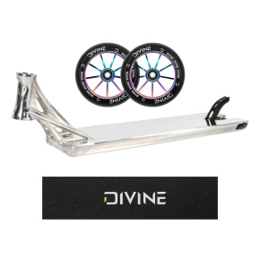 Set Deska Ethic Lindworm V3 560mm Boxed Polished + 2ks koleček Divine 110 mm Spoked Neochrome + Divine logo griptape